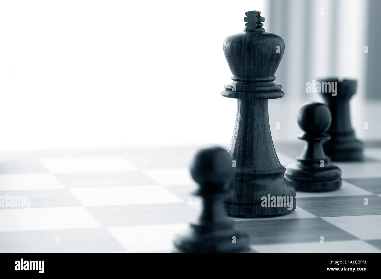 Schwarzen Schachfiguren Spiel. Stockfoto