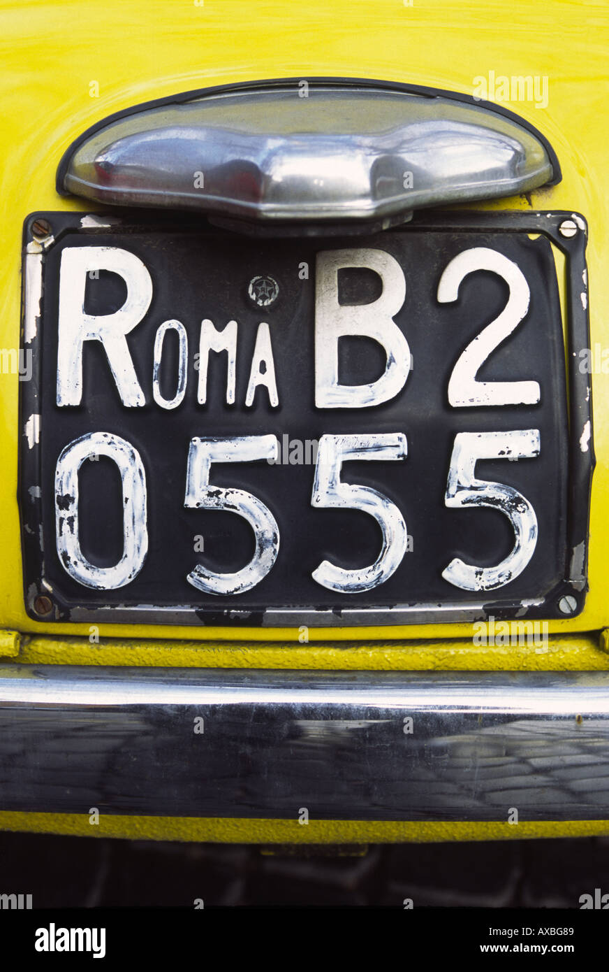 Auto Nummernschild, Rom, Italien Stockfoto