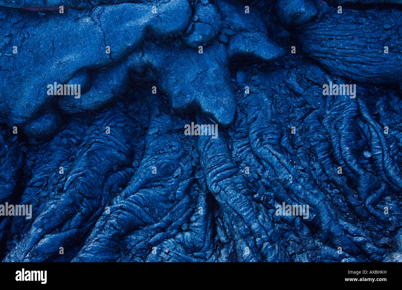 Pahoehoe-Lava im Hawaii Volcanoes National park Stockfoto