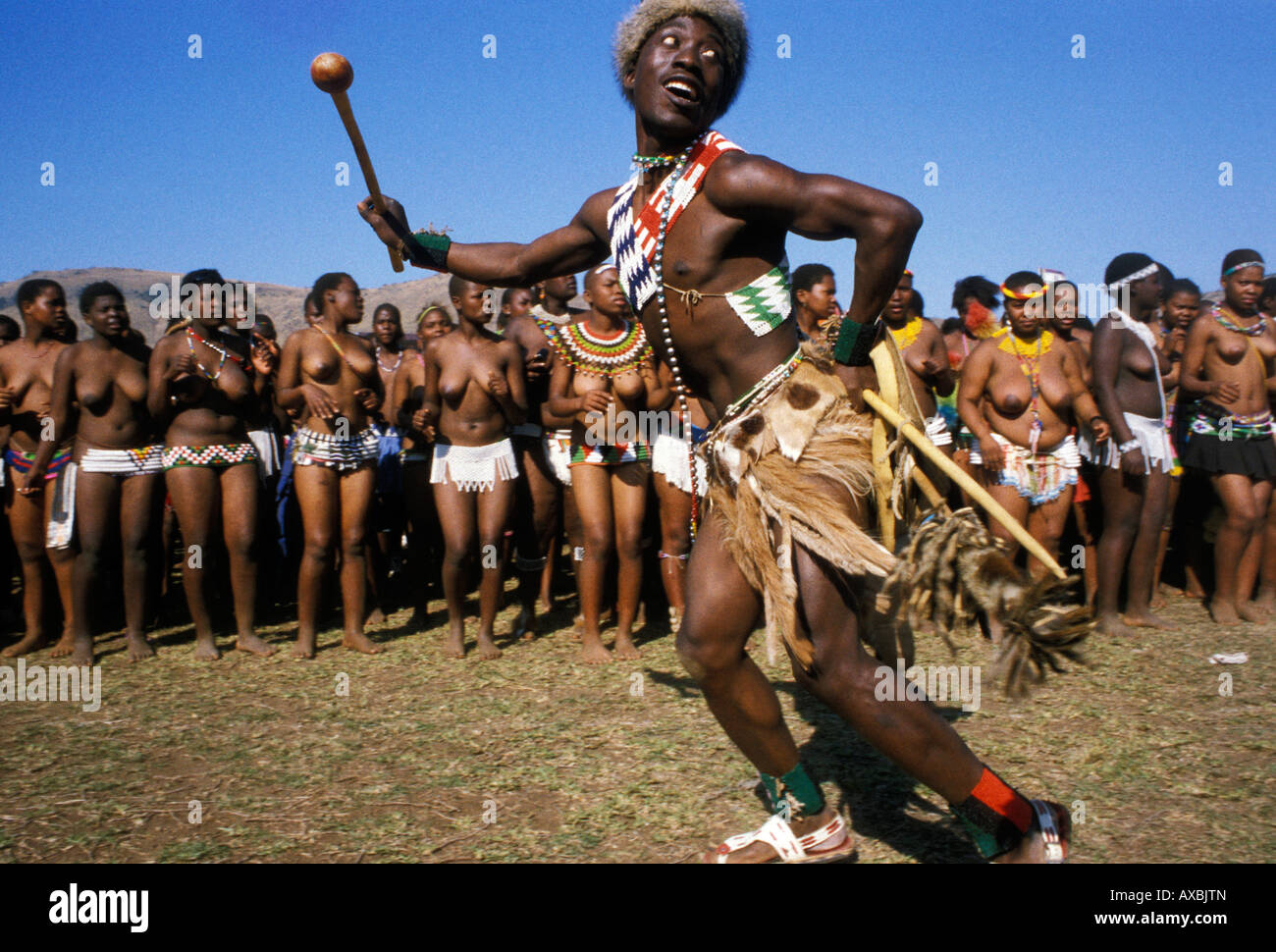 Reed Dance Zeremonie Szene Kwa Zulu natal South Africa Stockfoto