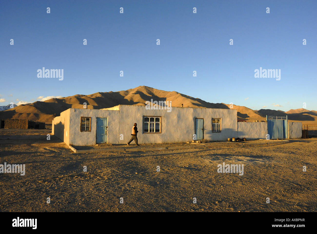 Dorf im Pamir-Gebirge, Tadschikistan, Pamir-Gebirge, Pamir-Plateau Stockfoto