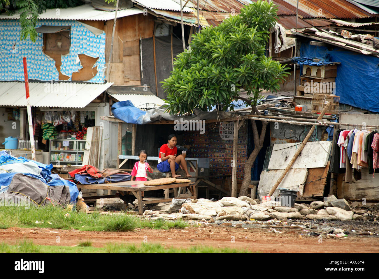 Slum Wohnungen Nord-Jakarta-Indonesien Stockfoto