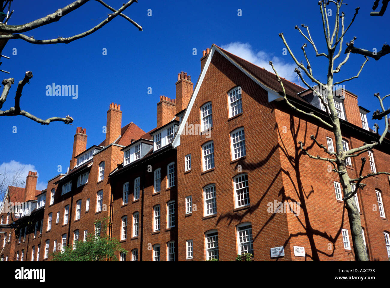 Stein Terrasse Häuser London England Stockfoto