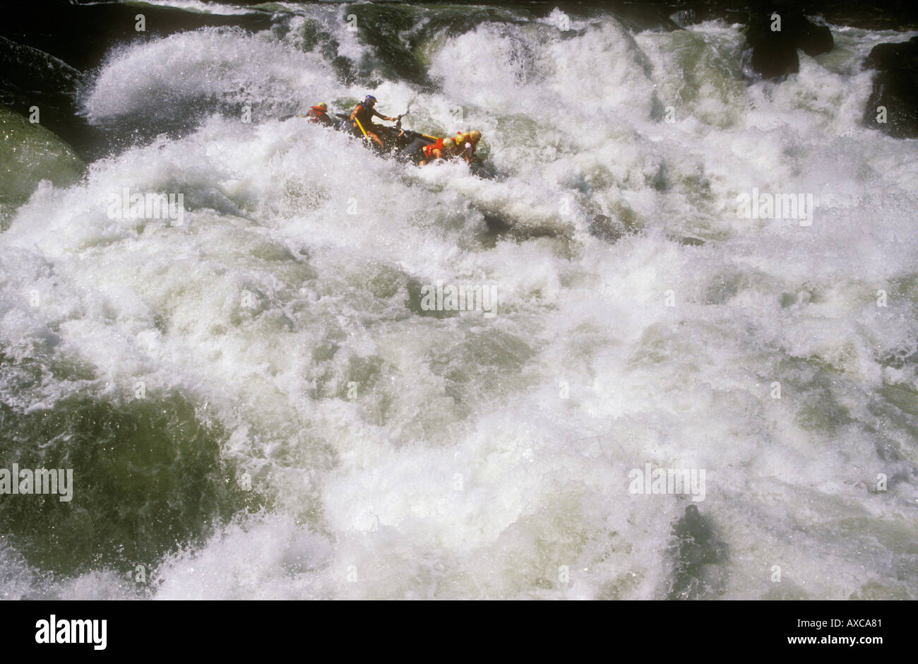 Wildwasser-rafting Zambezi River Simbabwe Afrika Stockfoto