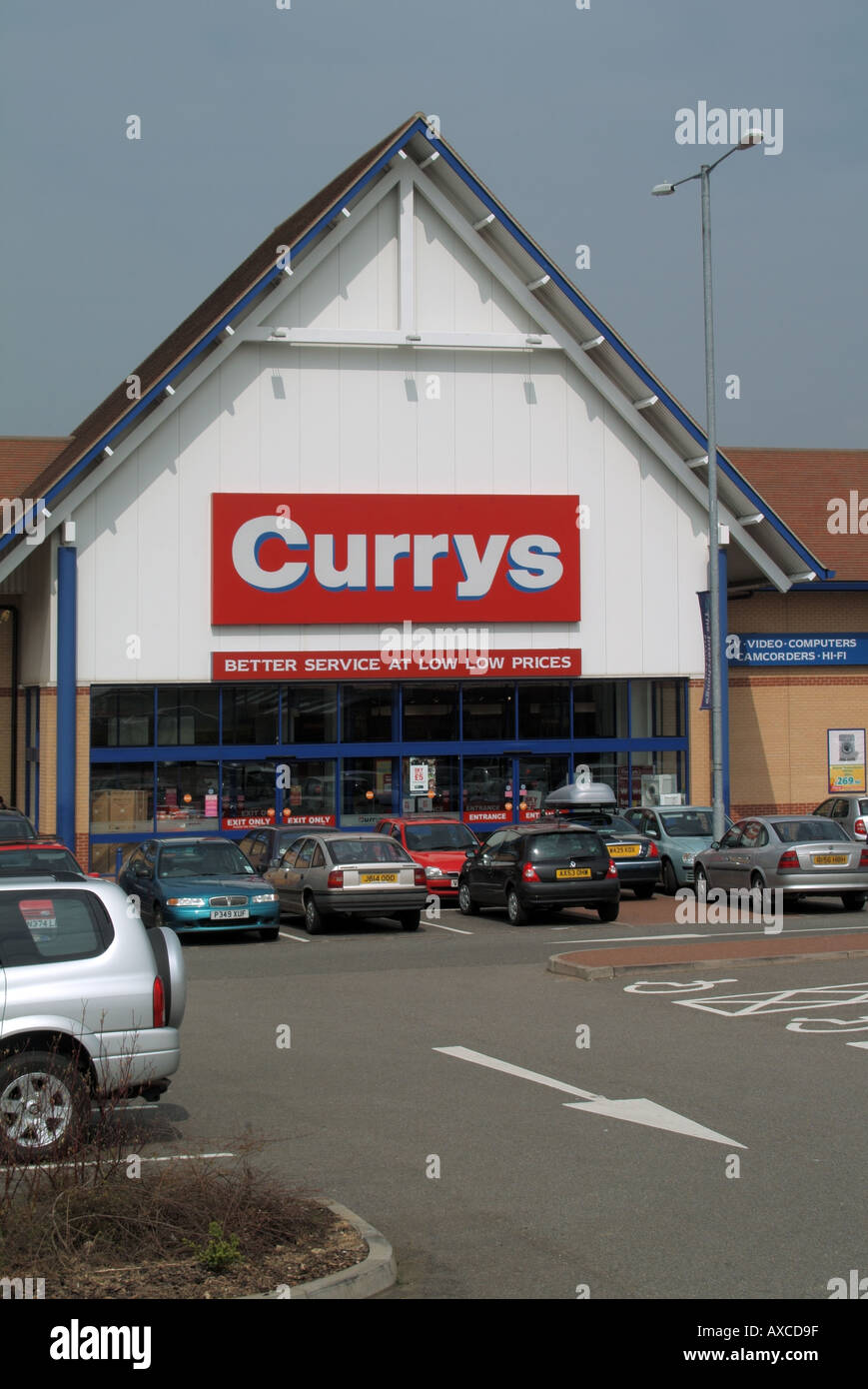 Currys aus der Stadt Elektro- & computer Store Business auf Retail Park mit kostenlosem Parkplatz für Käufer Ipswich Suffolk East Anglia England Großbritannien Stockfoto