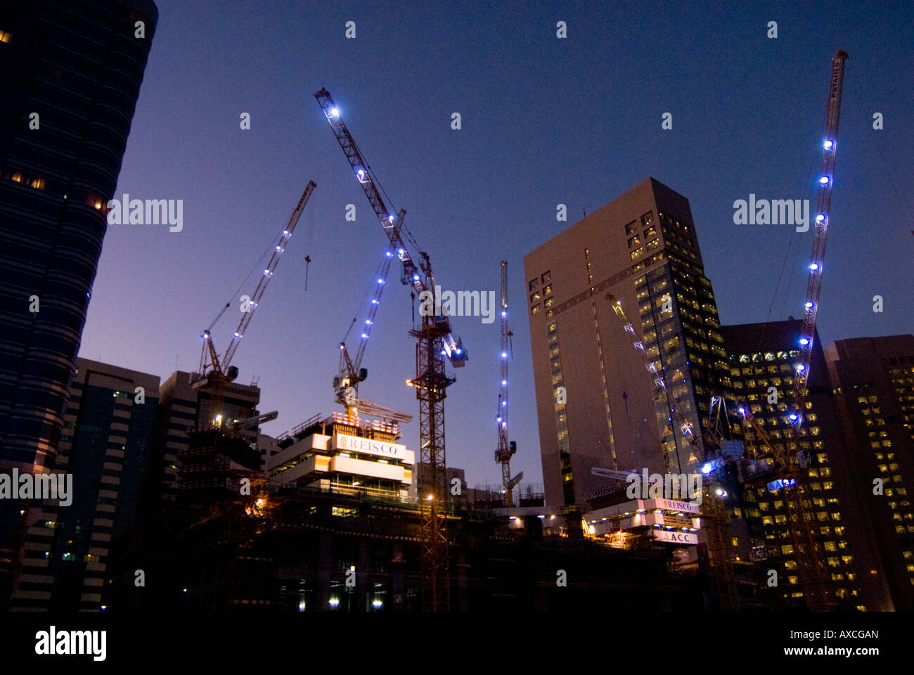 Gebäude im Bau Abu Dhabi Stockfoto