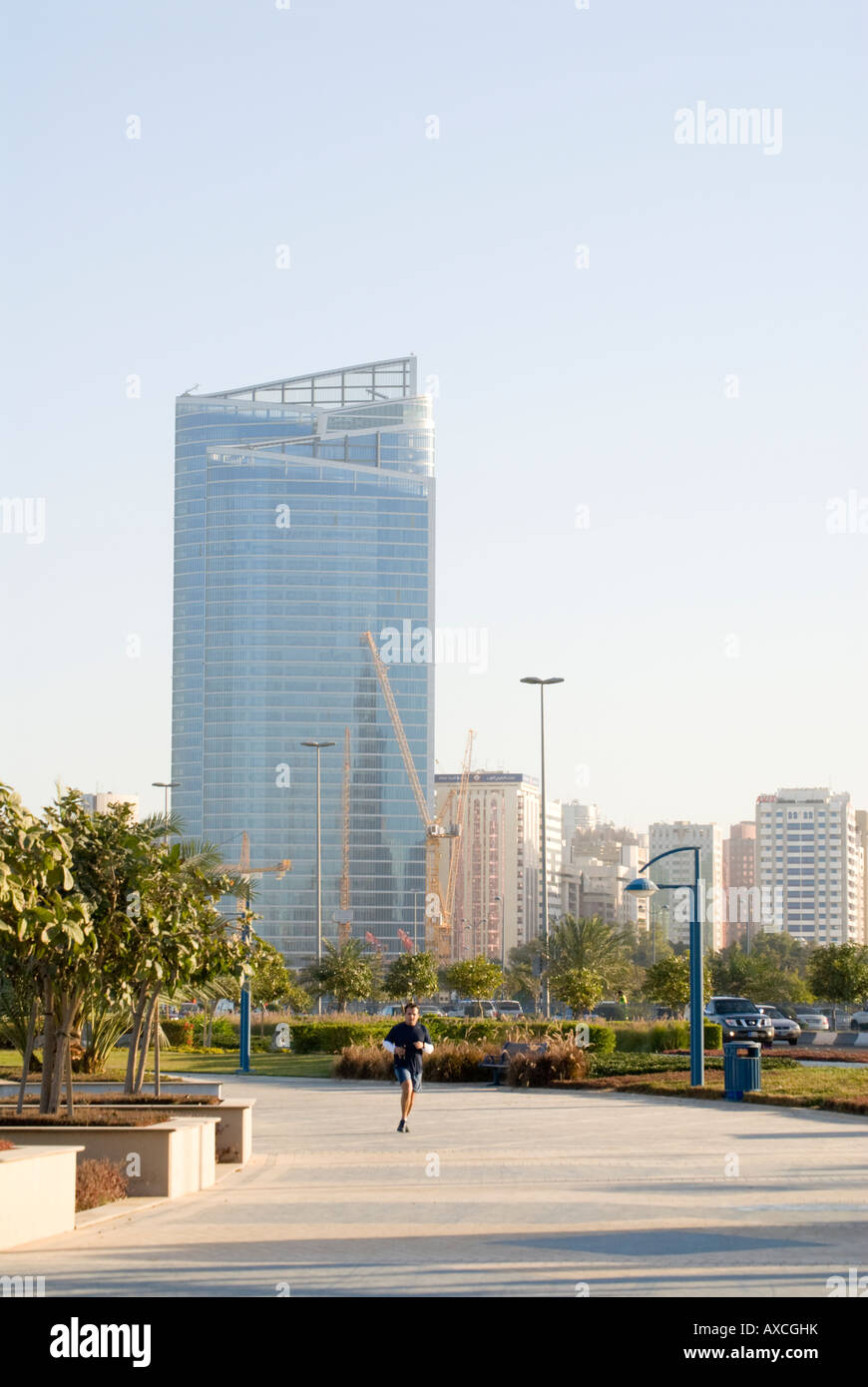 Am frühen Morgen Jogger Abu Dhabi Stockfoto