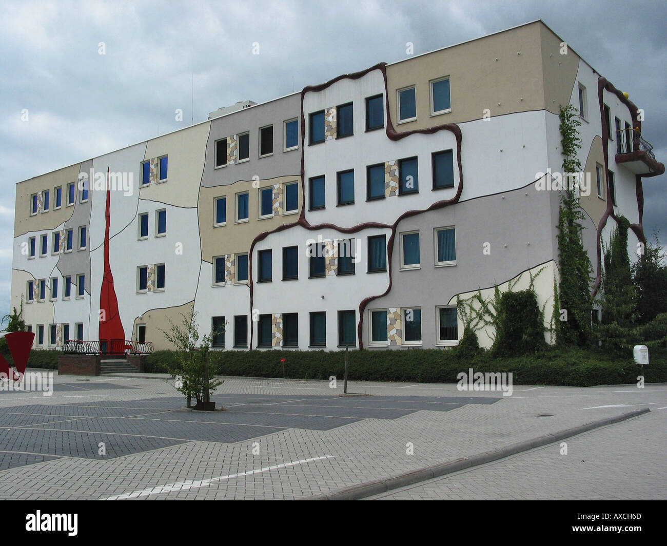 Hundertwasser Lookalike Bürogebäude Aan de Stegge Goor Overijssel Niederlande Stockfoto