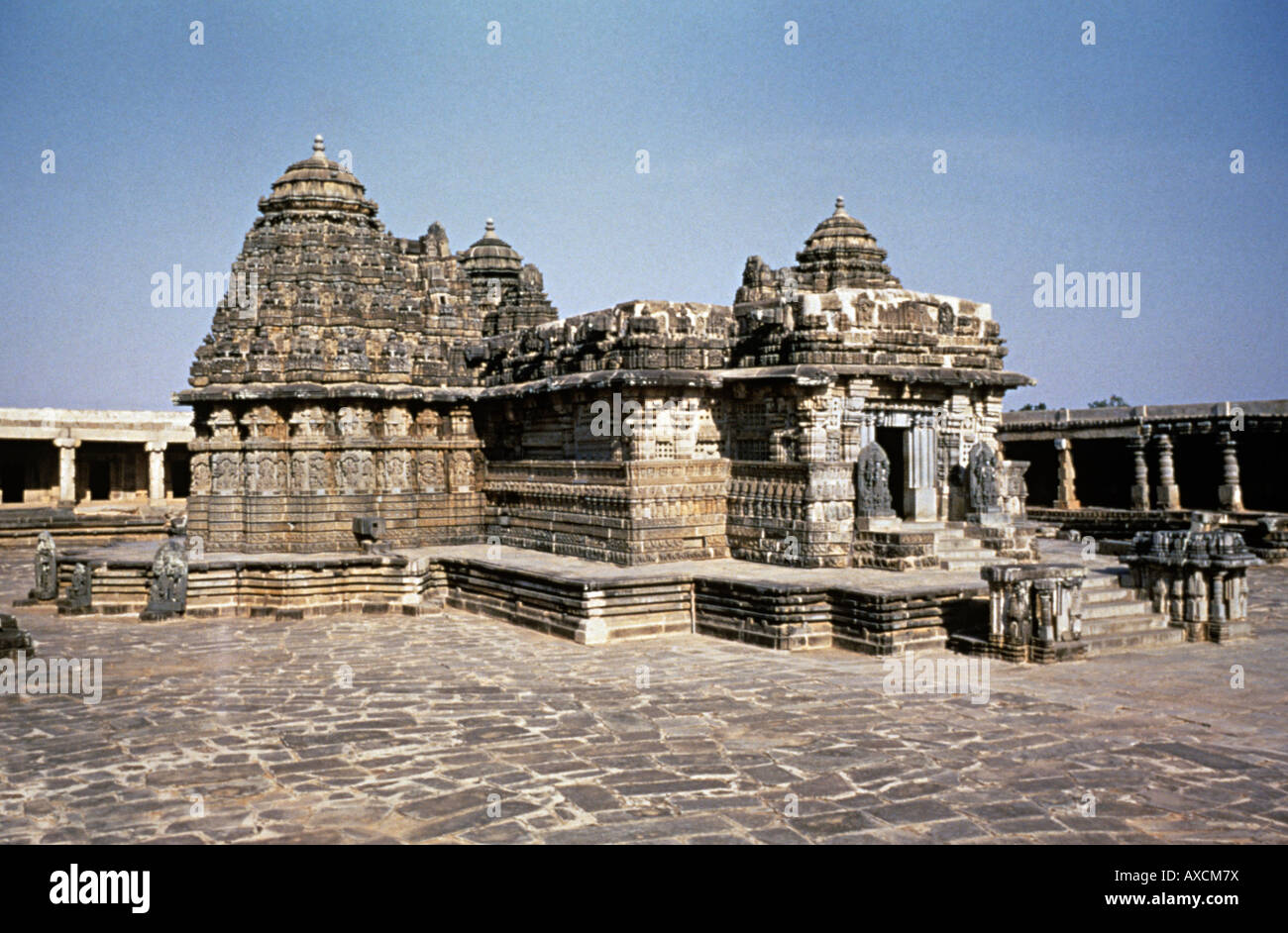 Somnathpur Kesava Tempel Ansicht von Südosten, Indien Stockfoto