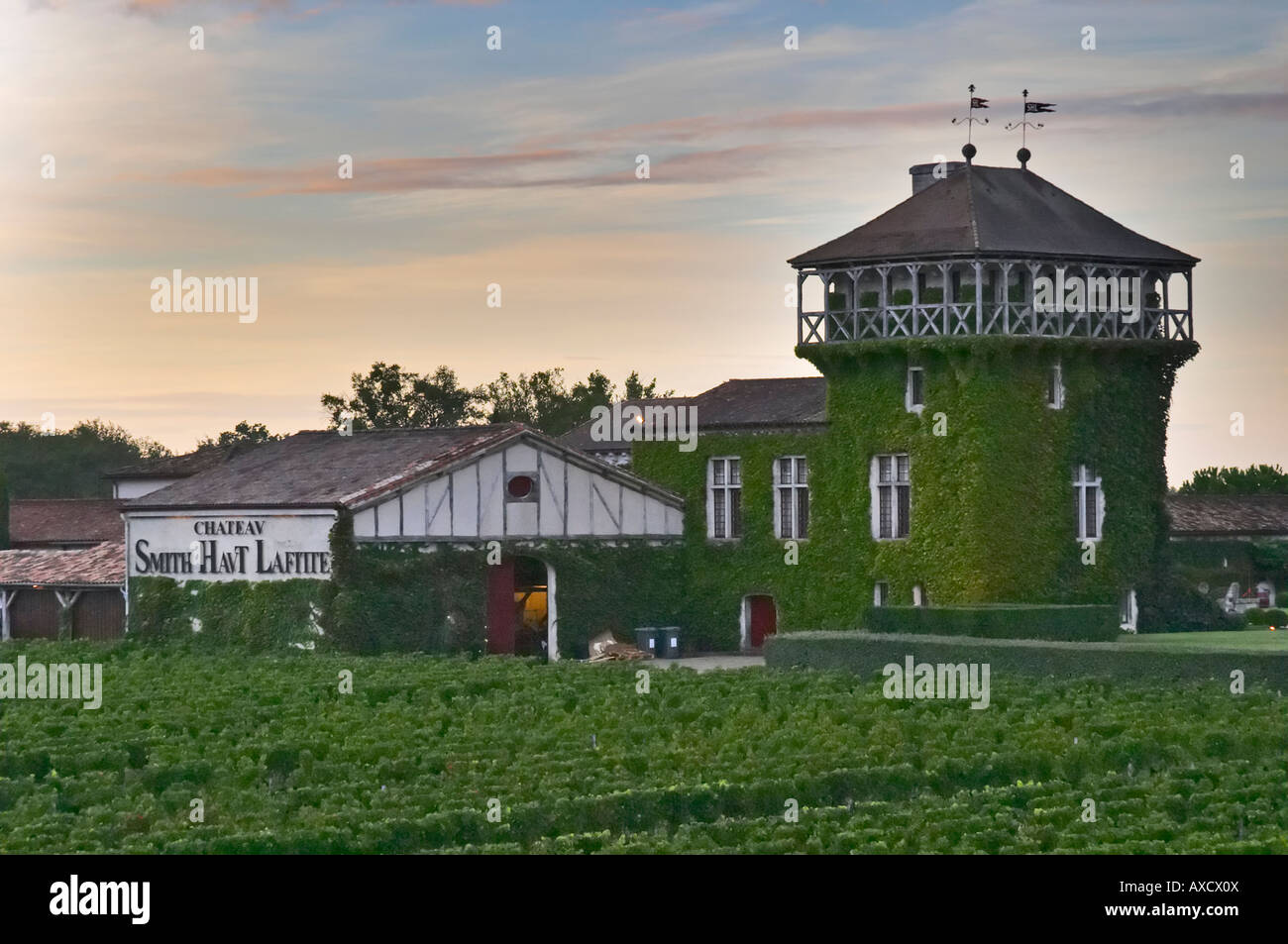 Weingut. Weinkellerei. Château Smith Haut Lafitte, Pessac Leognan, Gräber, Bordeaux, Frankreich Stockfoto