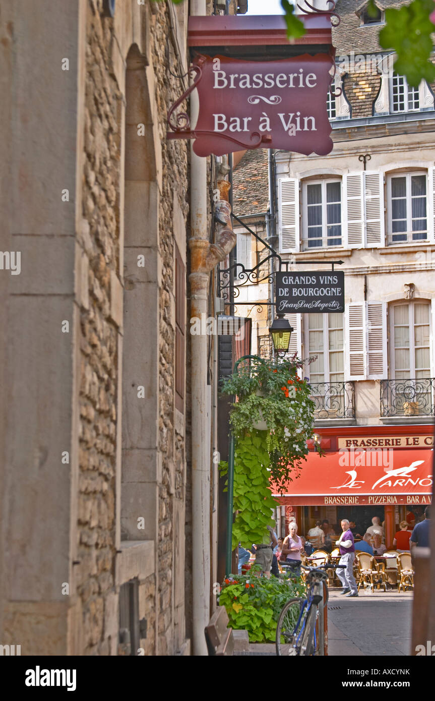 Brasserie, bar ein vin, Wein-bar. Beaune, Côte de Beaune, d ' or, Burgund, Frankreich Stockfoto