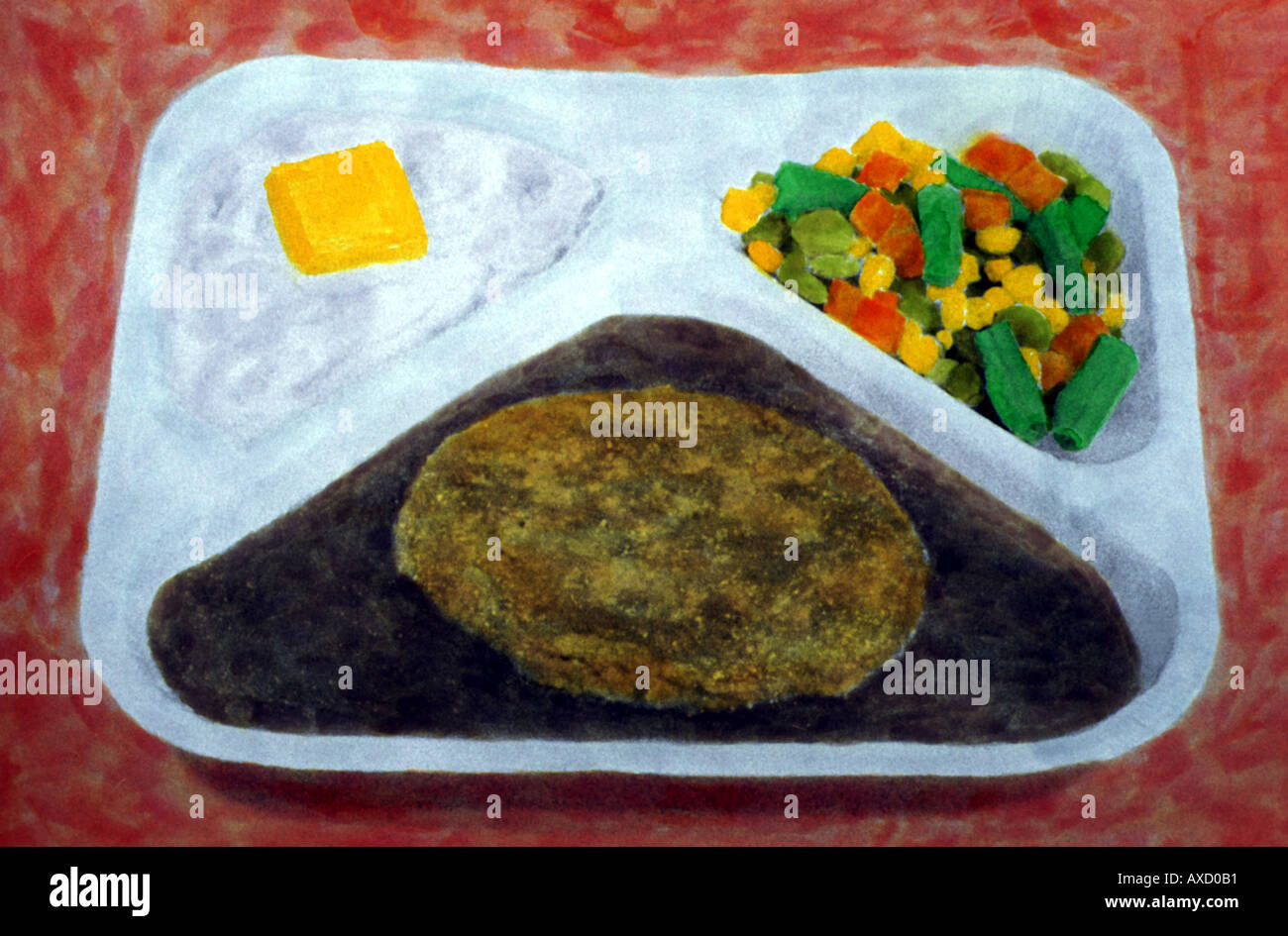 Gefrorene TV Dinner Stockfoto