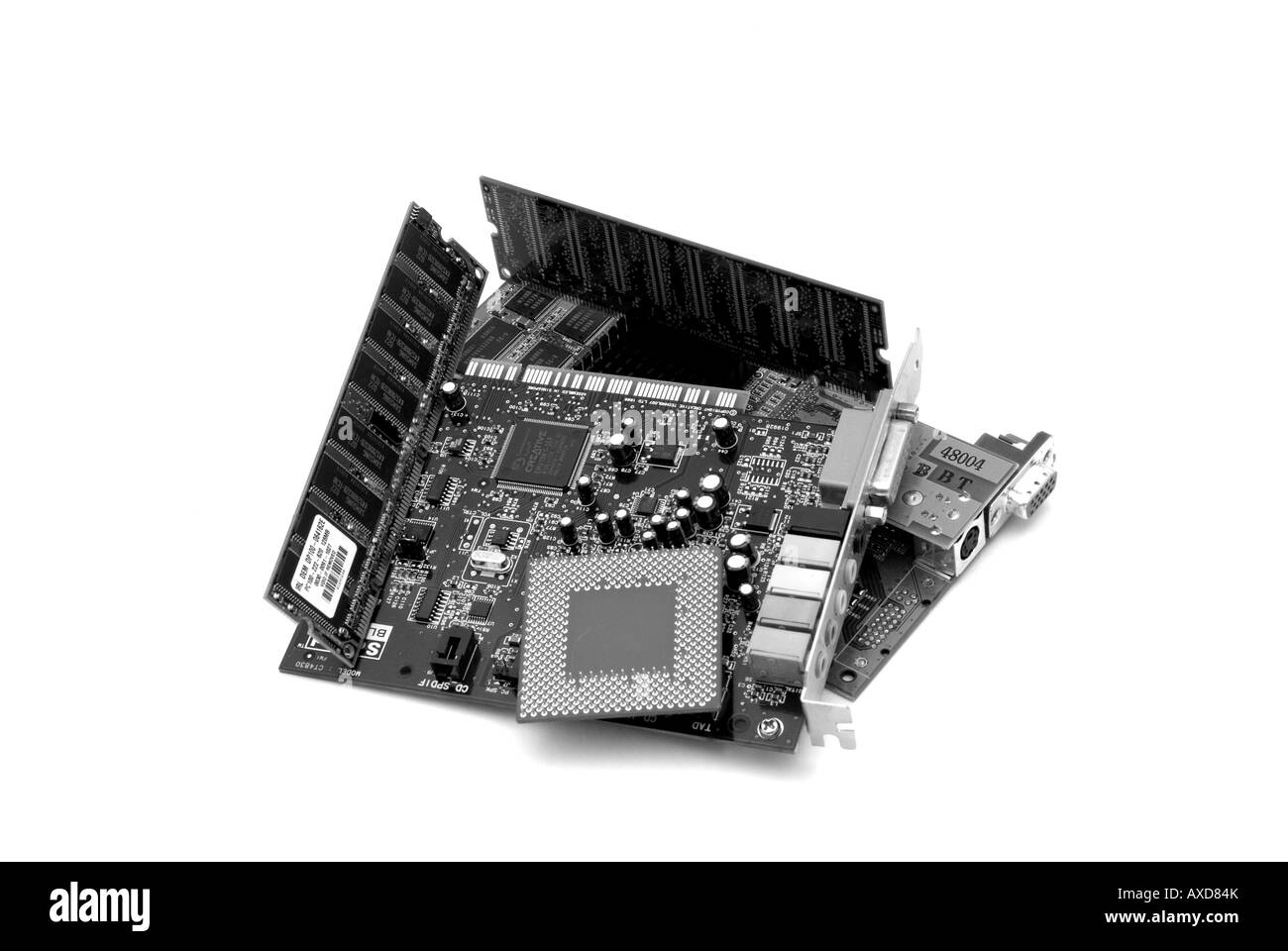 Verschiedene Computer-Komponenten Stockfoto