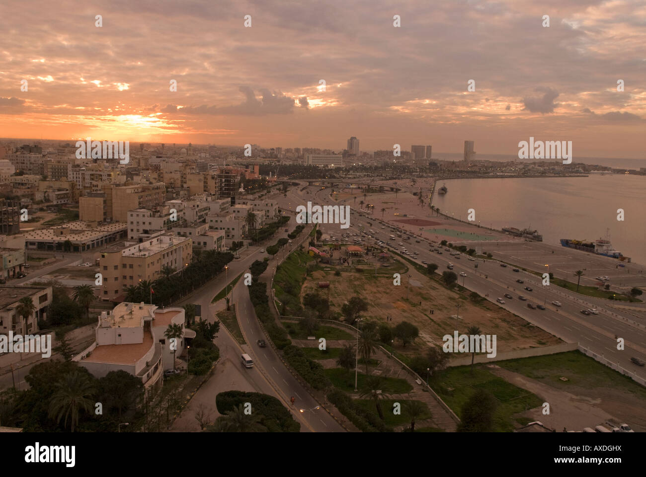Gesamtansicht über Kapital Stadt von Libyen, Tripolis, Nord-Afrika. Stockfoto
