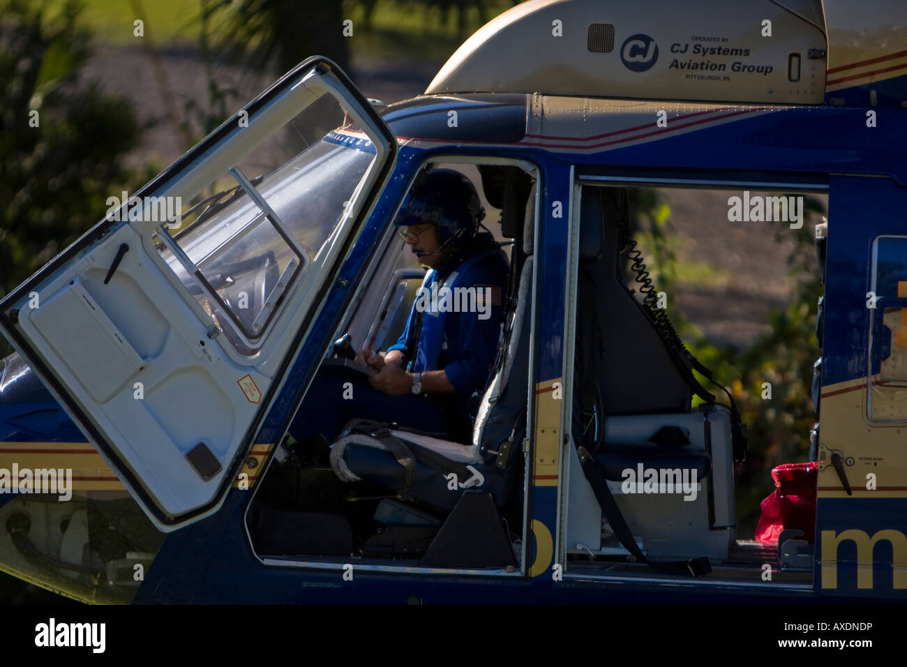 Medizinischer Notfallhubschrauber von AeroMed Life Flight Stockfoto