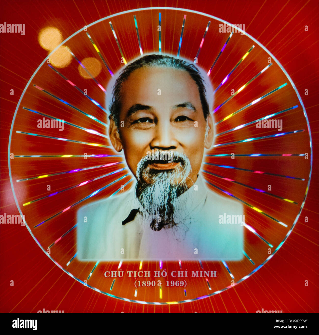 Stickerei-Porträt von Ho Chi Minh Hanoi Vietnam Stockfoto