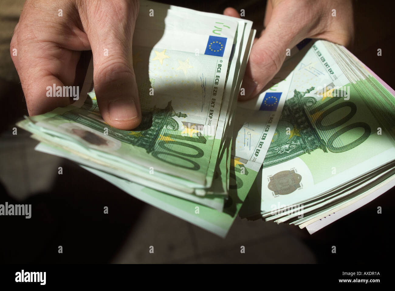 Euro Zählen. Stockfoto