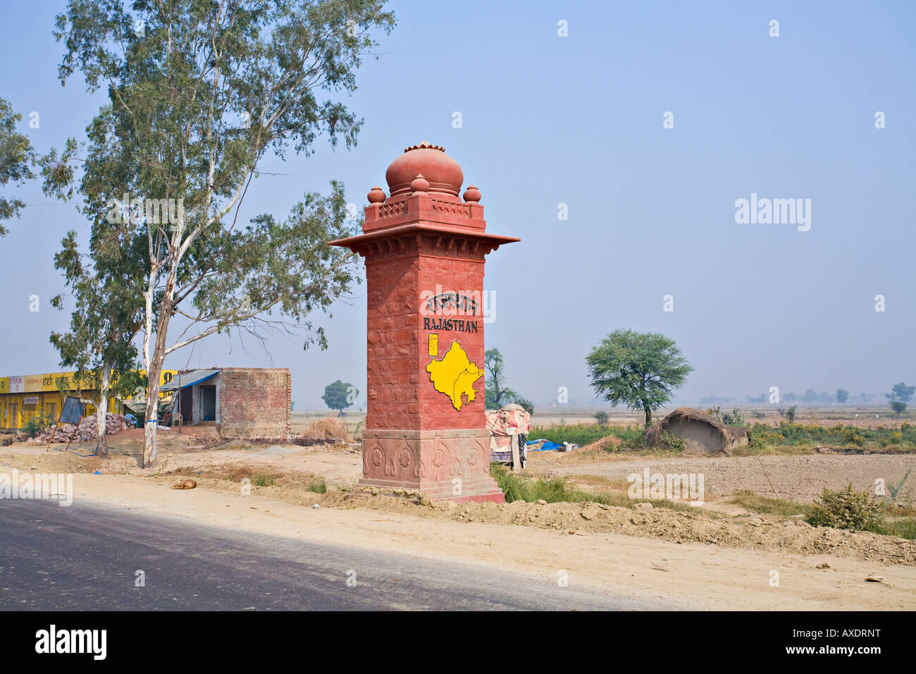 Grenzstein aus Rajasthan, Indien Stockfoto