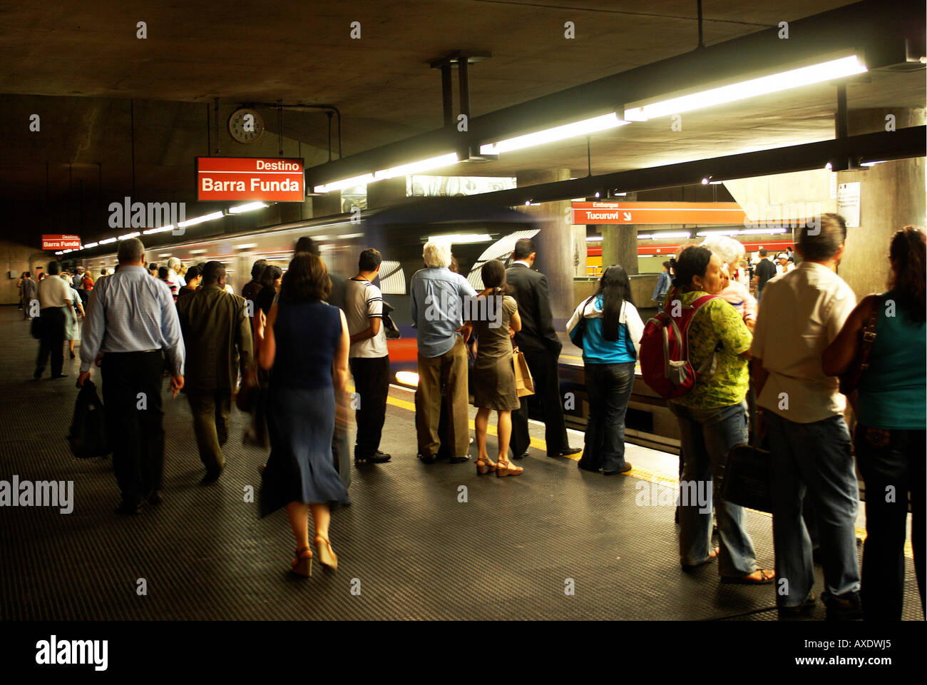Rush Hour in der U-Bahn, São Paulo, Brasilien Stockfoto