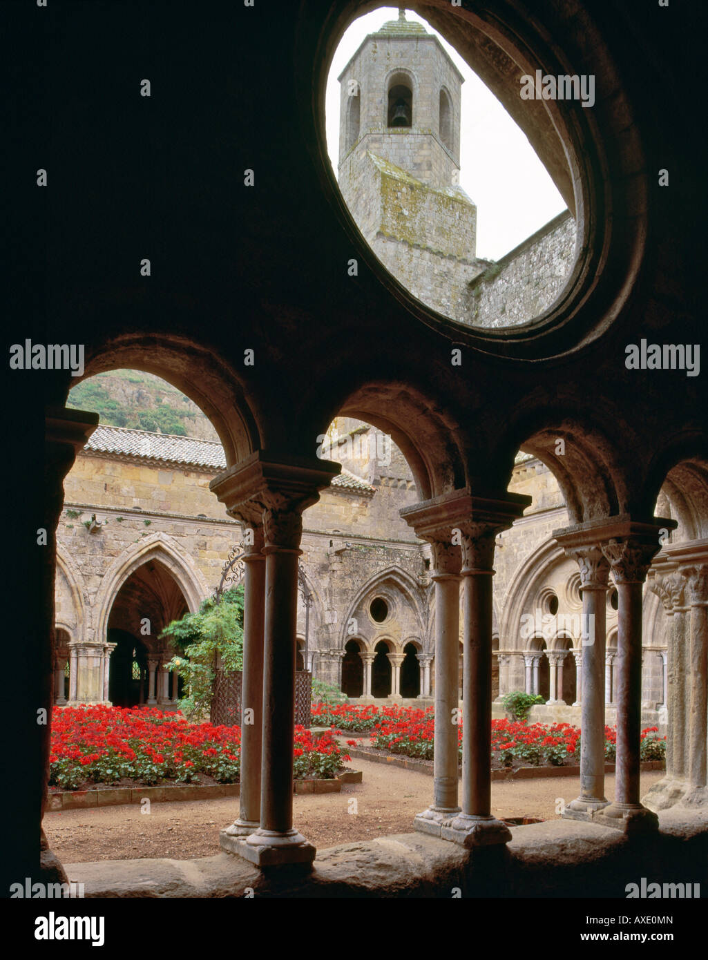 Kloster in Fontfroide Abbey in der Nähe von Narbonne Aude-Frankreich Stockfoto