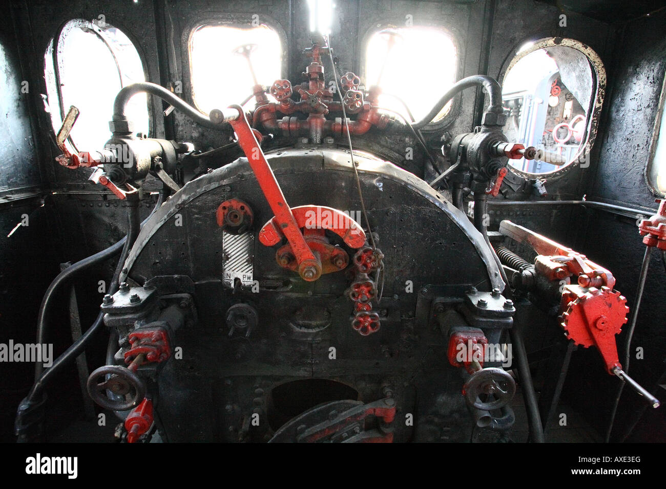 Cockpit.Steam Motor Lokomotive Tkh 2 aus dem Jahr 1880 Stockfoto