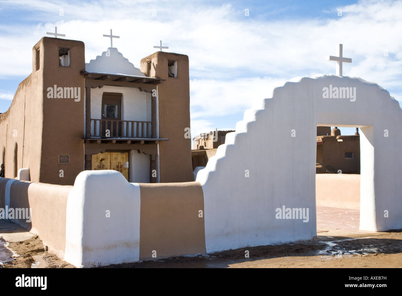 San Geronimo Kapelle, Taos Native American Pueblo, New Mexico USA Stockfoto