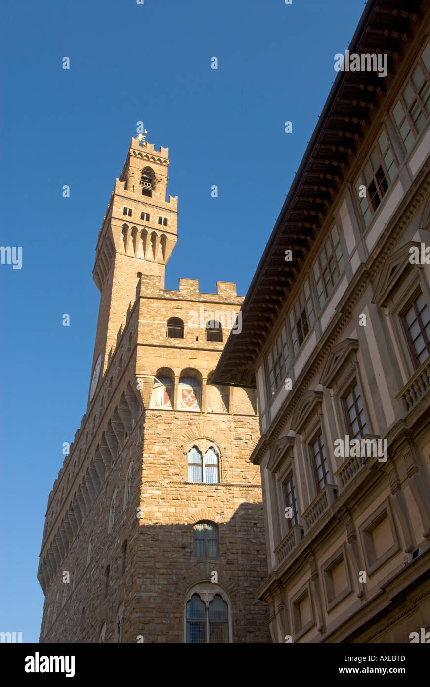 Florenz. Palazzo Vecchio und die Uffizien Stockfoto