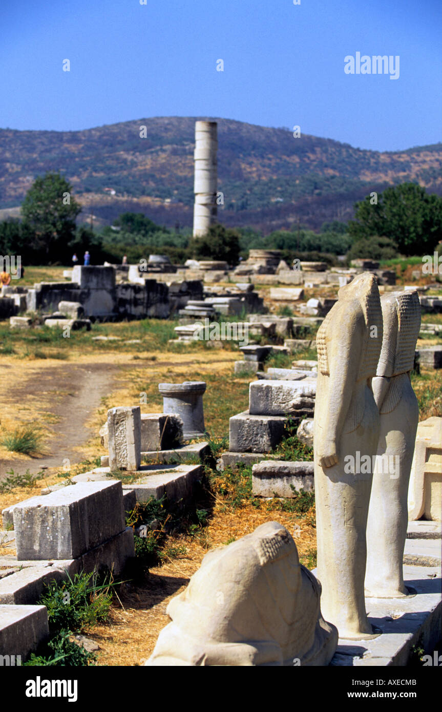 Griechenland nördlichen Ägäischen Inseln der Tempel des Heraion oder Ireon samos Stockfoto