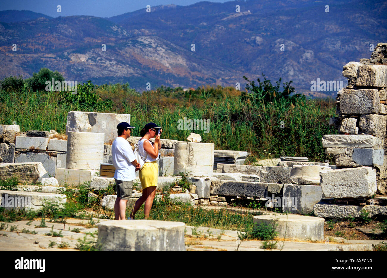 Griechenland nördlichen Ägäischen Inseln der Tempel des Heraion oder Ireon samos Stockfoto
