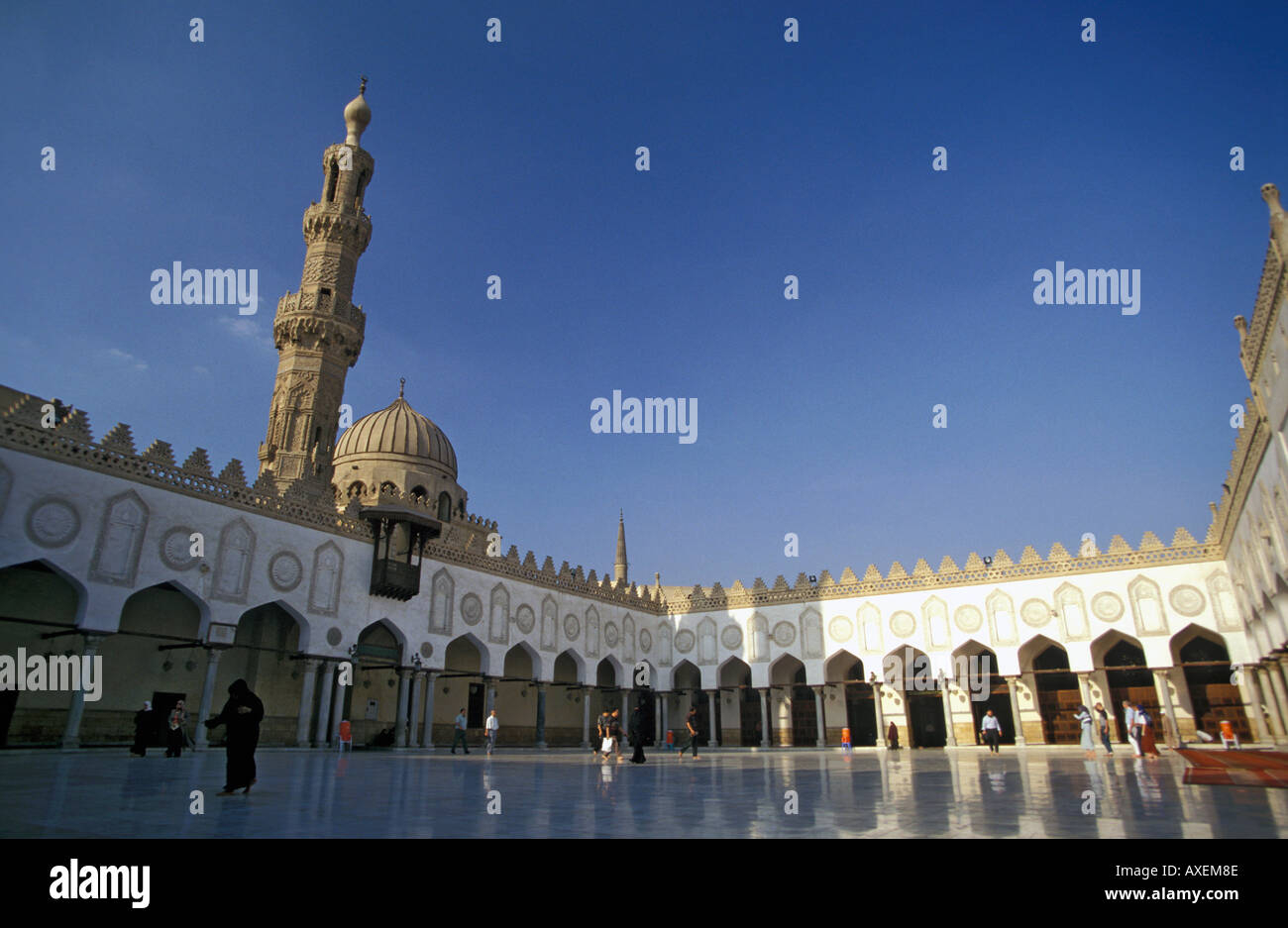 Innenhof der Al-Azhar-Moschee in Kairo, Ägypten Stockfoto