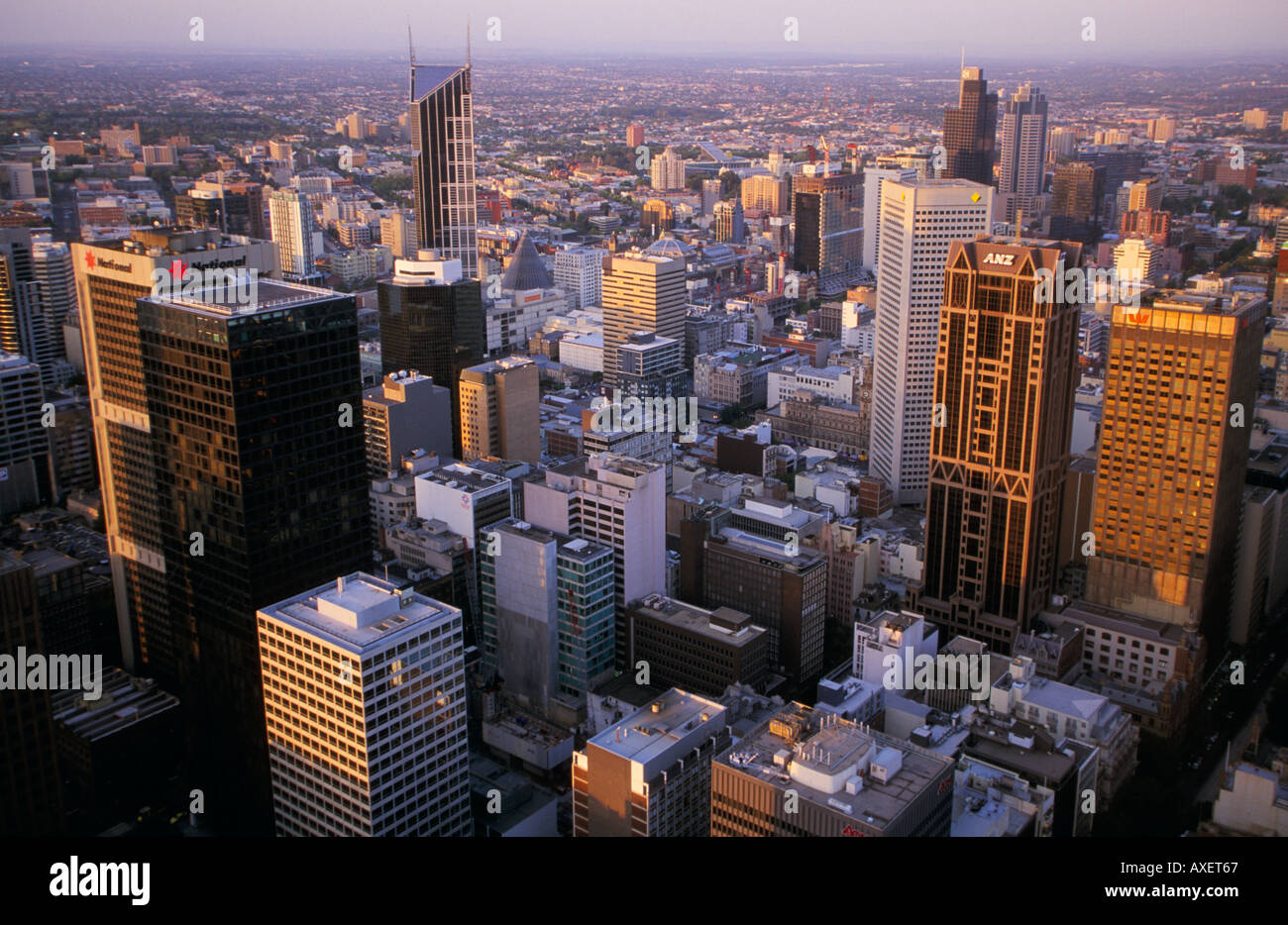 Übersicht von Melbourne central Business District Victoria Australien horizontale Stockfoto