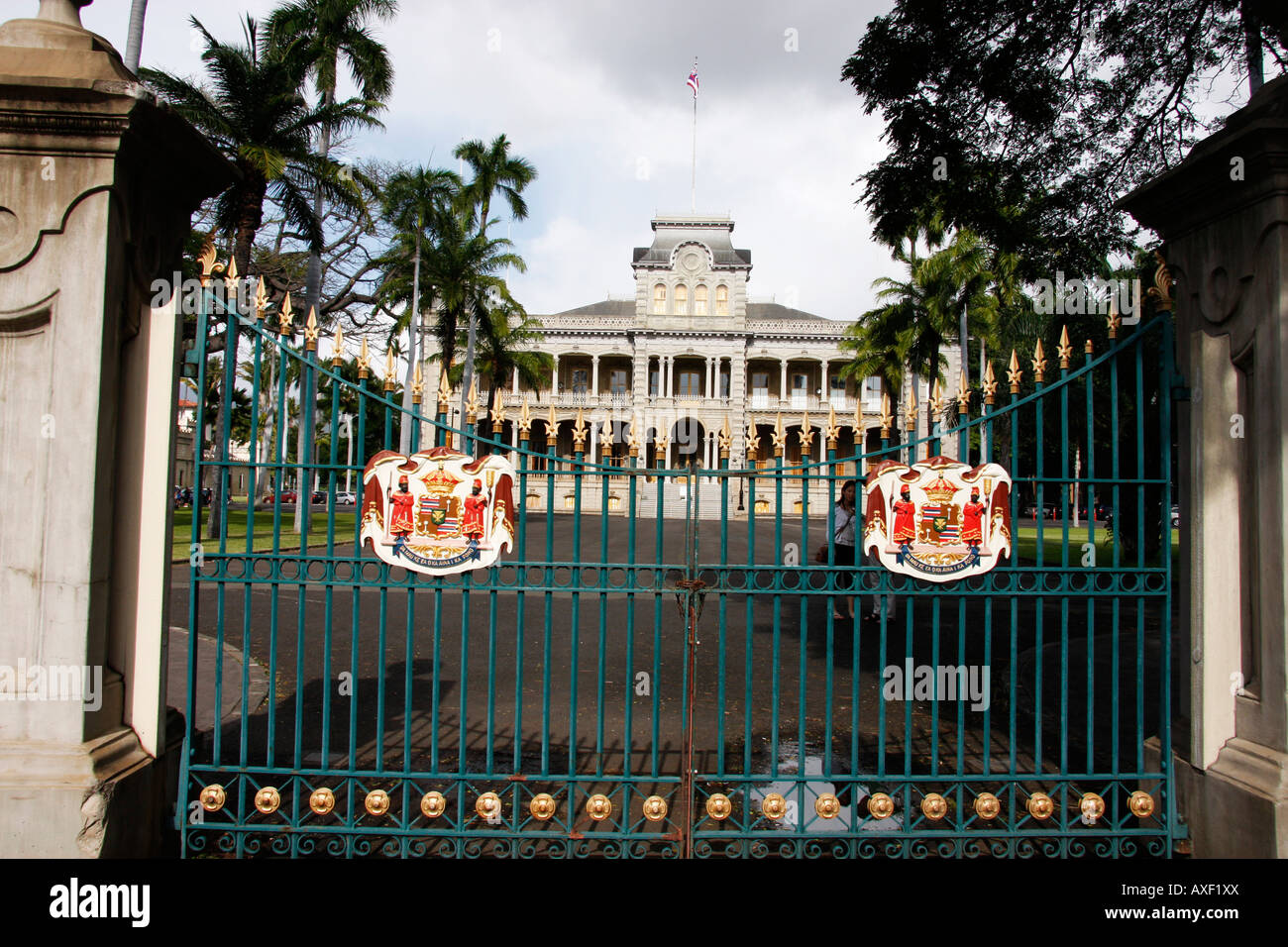 Die spektakuläre Iolani Palace in Honolulu auf der Insel Oahu Hawaii wurde 1882 erbaut und ist der einzige königliche Palast in den USA Stockfoto