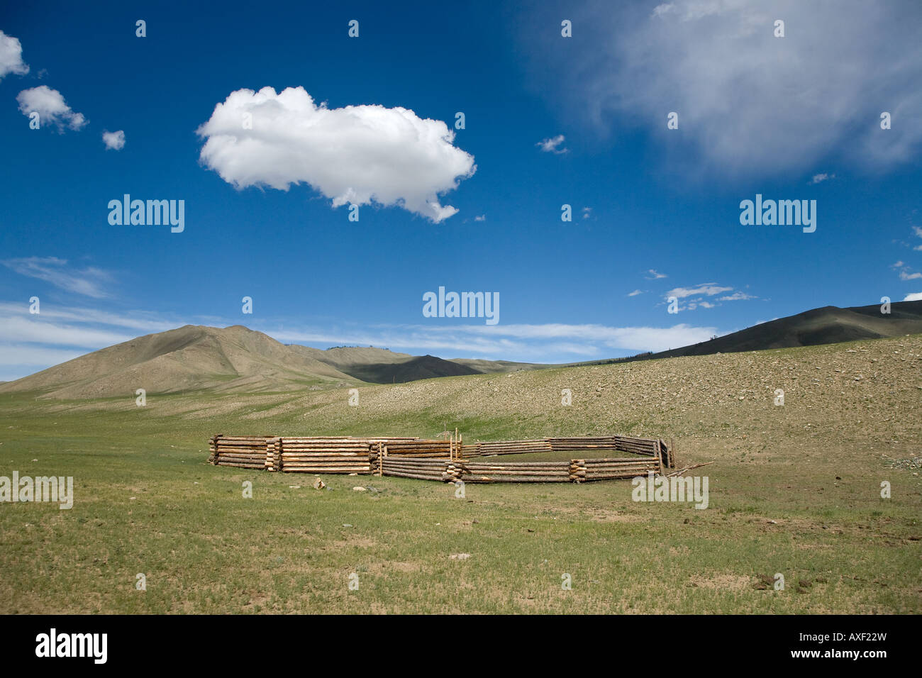 Hölzerne Garten Mongolei Zentralasien Stockfoto