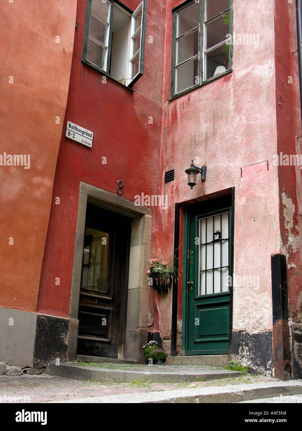 Einige der bunten Gebäude in Gamla Stan, die Altstadt Stockholm Schweden Gamla Stan ist der älteste Teil von Stockholm Stockfoto