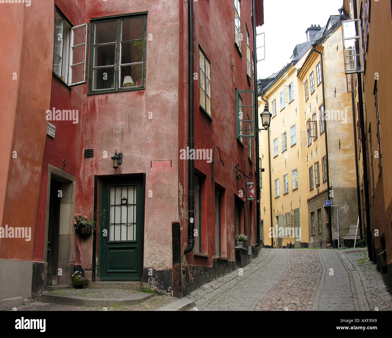 Einige der bunten Gebäude in Gamla Stan, die Altstadt Stockholm Schweden Gamla Stan ist der älteste Teil von Stockholm Stockfoto