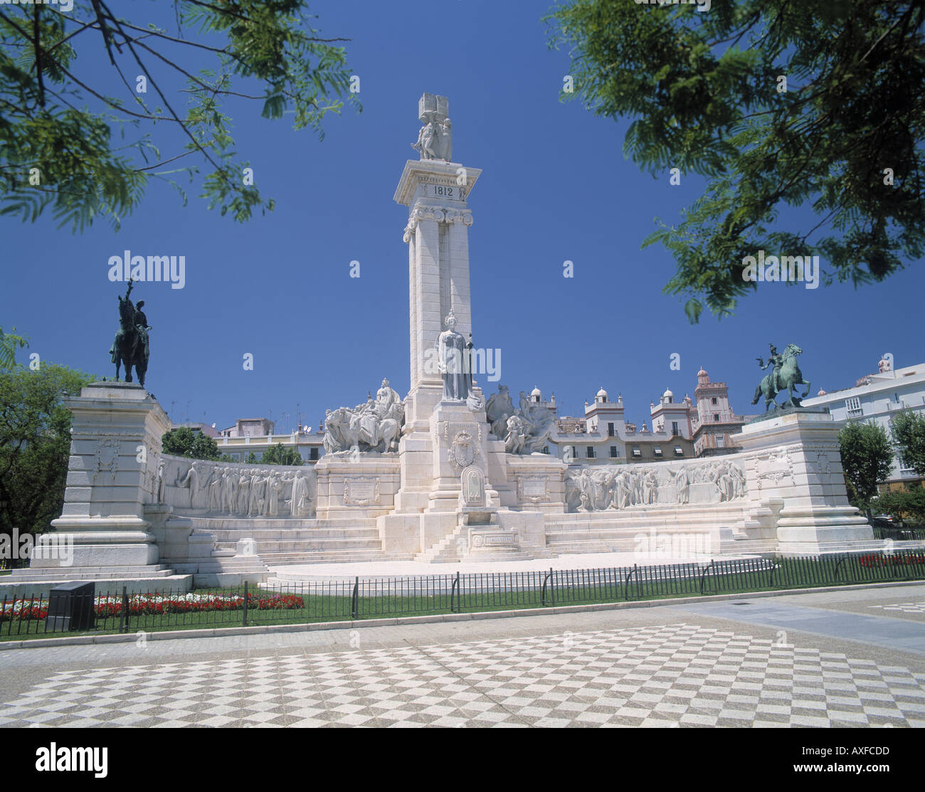 Plaza de Espana-Cadiz-Costa De La Luz Spanien Stockfoto