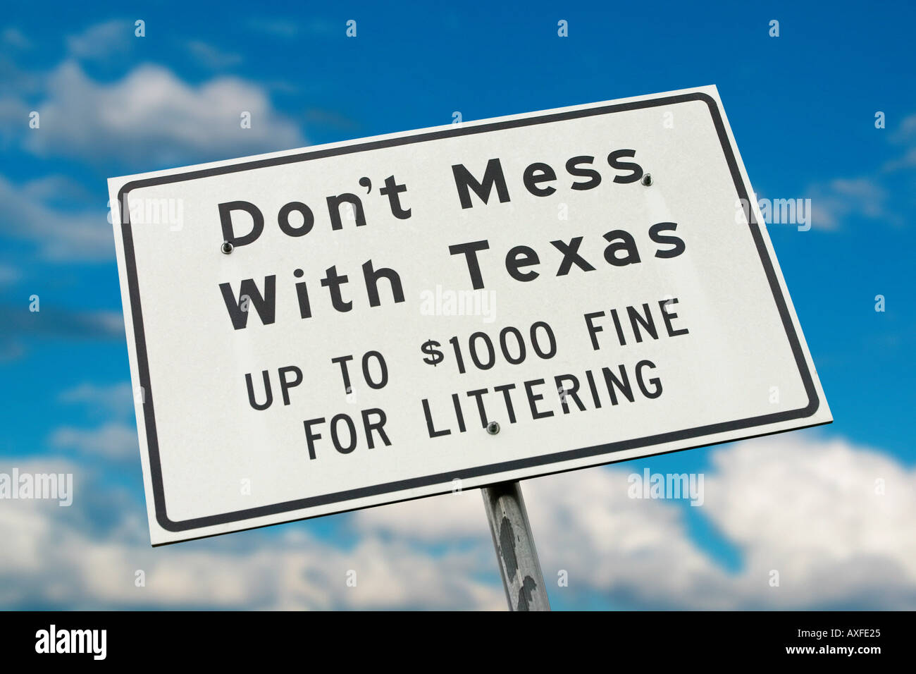 Don t Mess mit Texas Zeichen Stockfoto