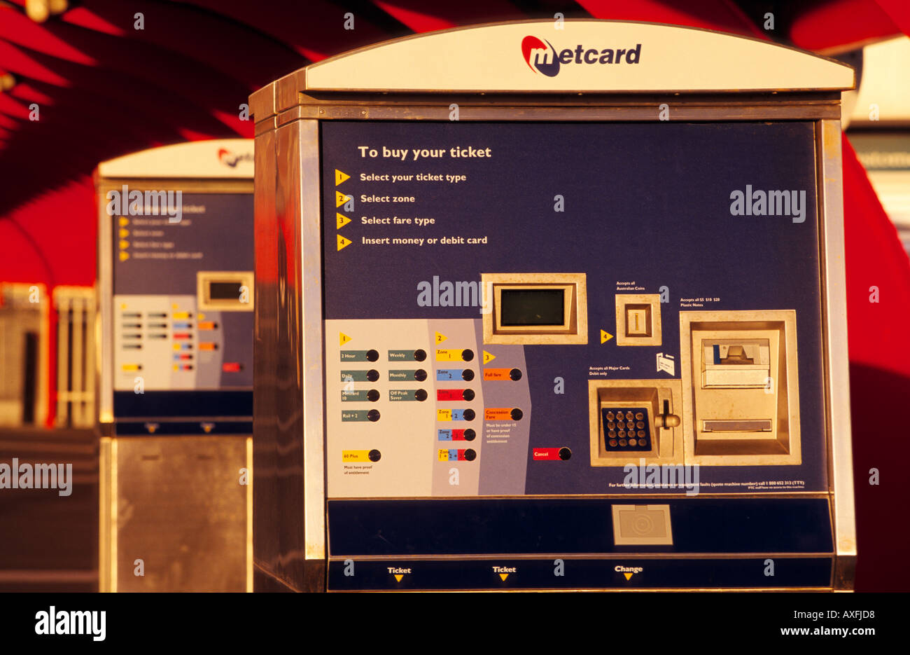 Zug Ticket Automat, Melbourne, Australien Stockfoto