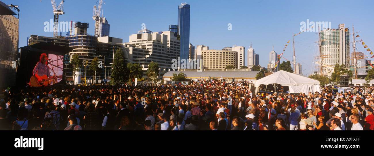 Melbourne International Music and Blues Festival Melbourne Victoria Australien Panorama Stockfoto