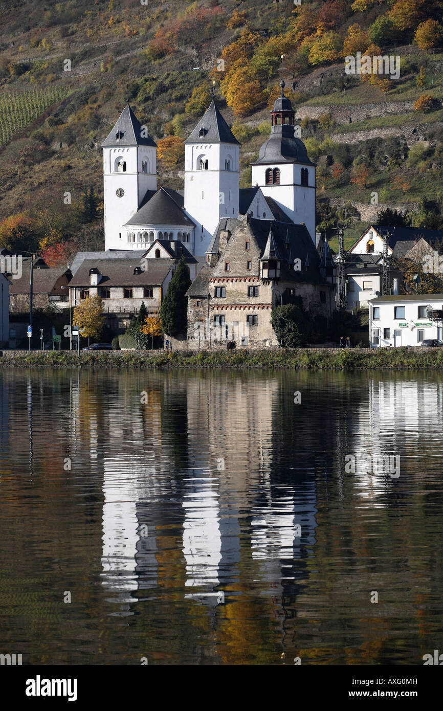 Karden, Stiftskirche, Blick Über Die Mosel von Osten Dependance Stockfoto