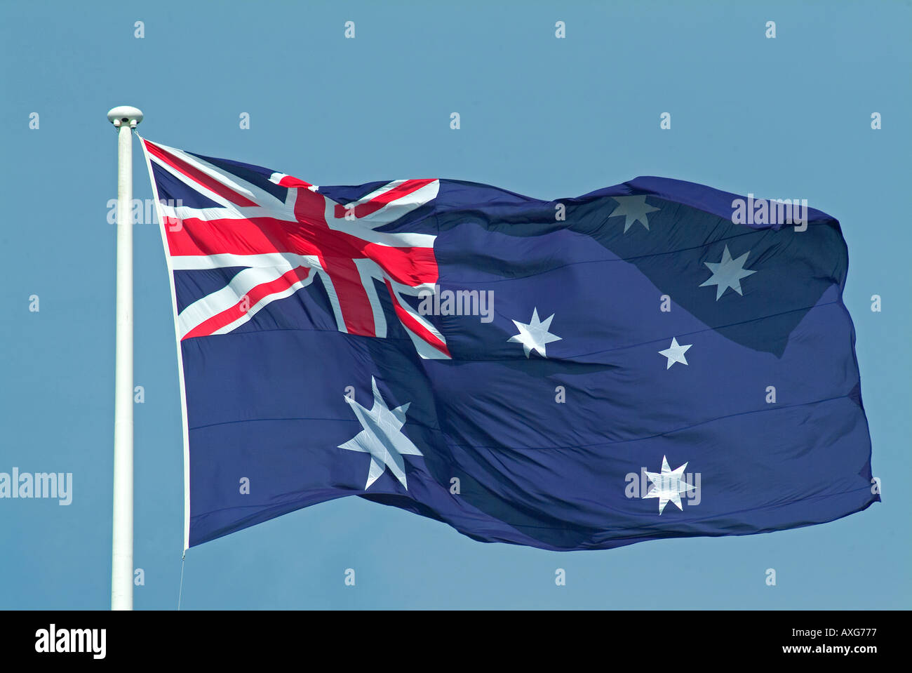 Australische Flagge im Wind Stockfoto