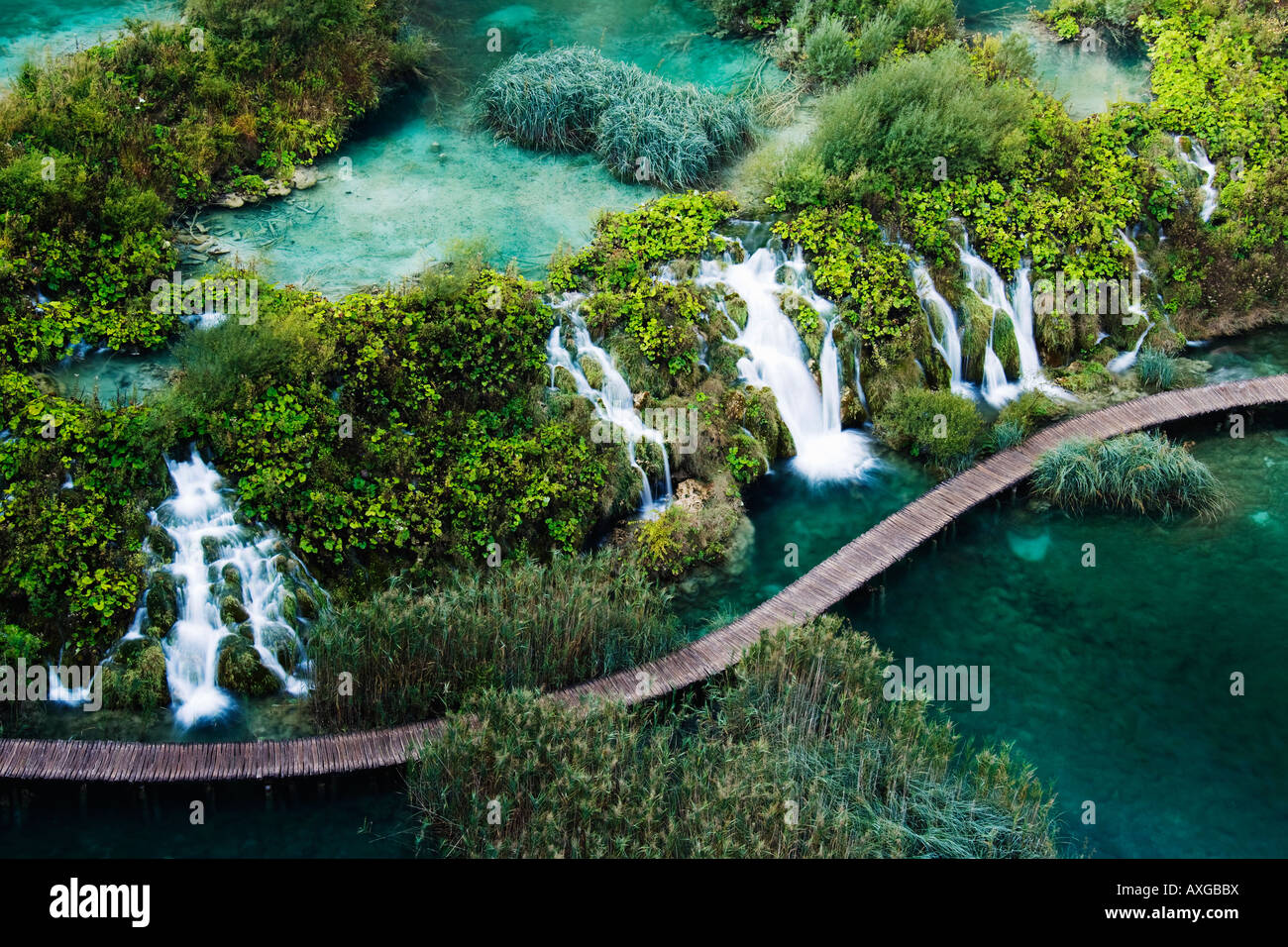 Lower Falls, Nationalpark Plitvicer Seen, Kroatien Stockfoto