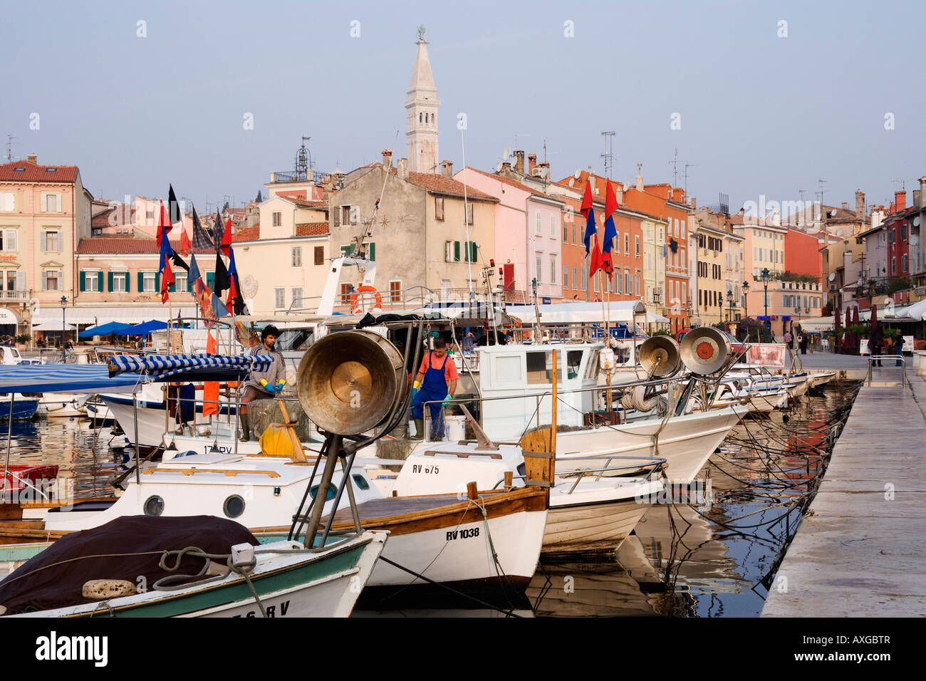 Hafen von Rovinj, Kroatien Stockfoto