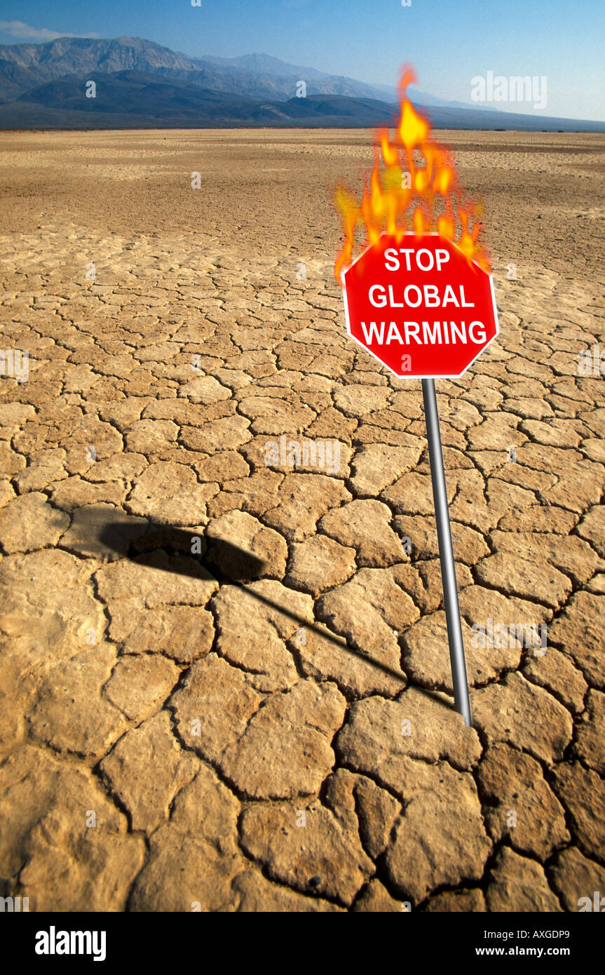 Globale Erwärmung zu stoppen. Stockfoto