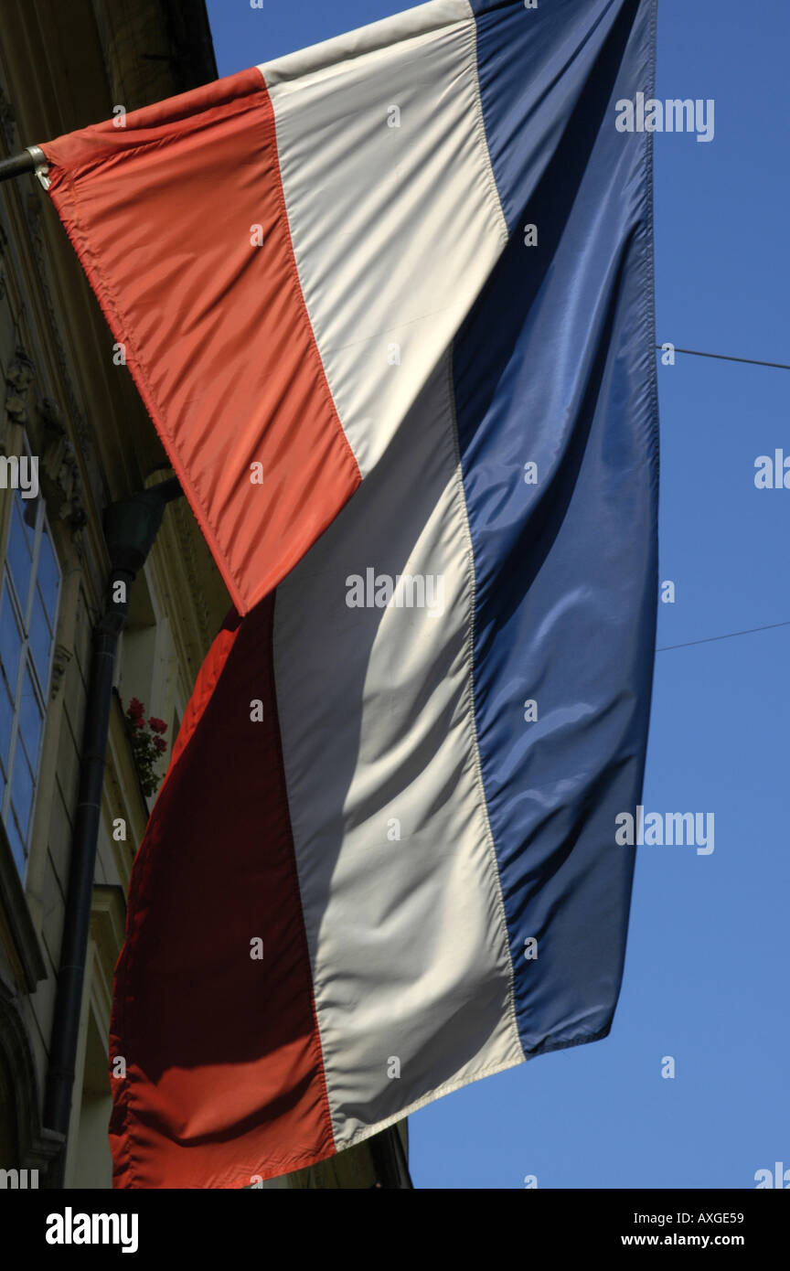 Prag, Tschechische Flagge Stockfoto