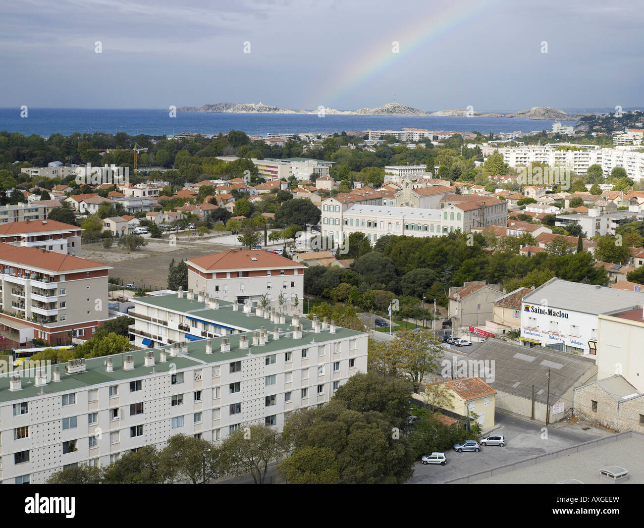 Übersicht von Bouches-du-Rhône, Frankreich Stockfoto