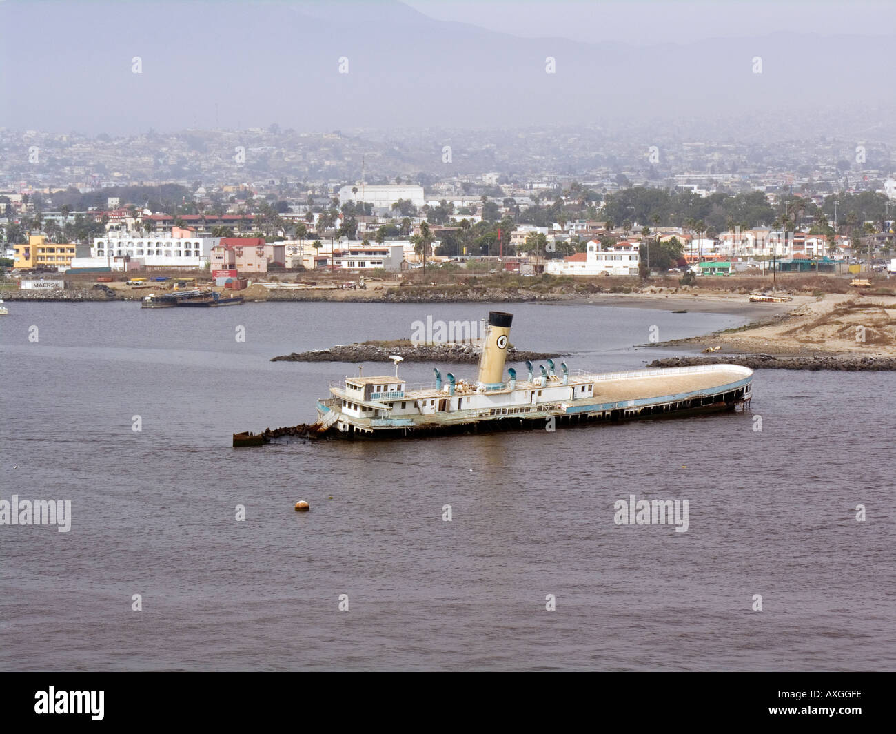Alte Pkw Wrack in Por von Ensenada, Mexiko. Stockfoto