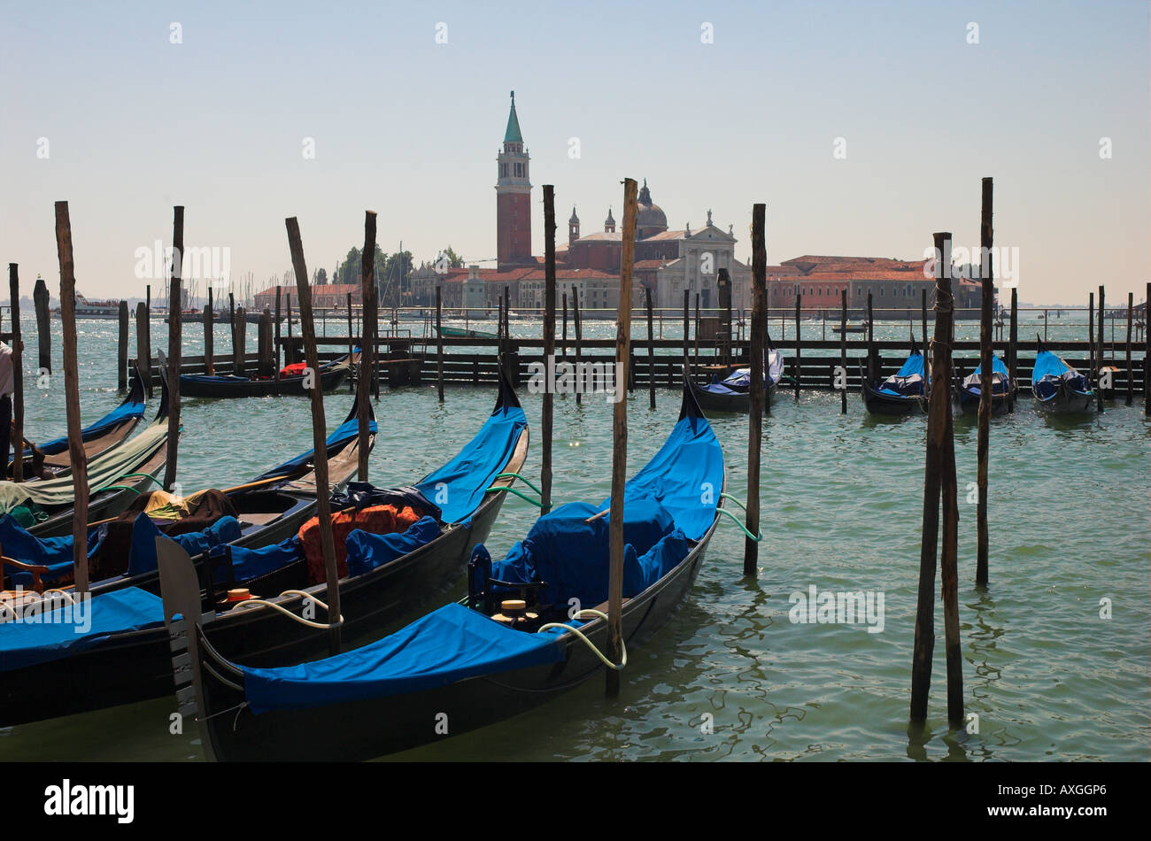 Insel San Giorgio Maggiore aus dem Molo (Pier) Nr. St. Marks Platz Venedig Veneto Italien Stockfoto
