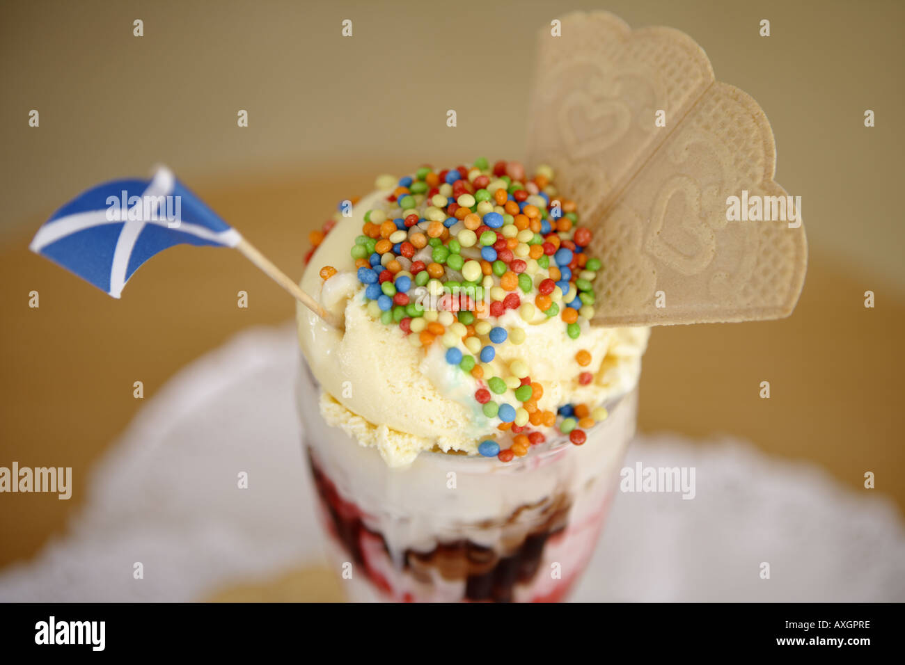 Eisbecher Stockfoto