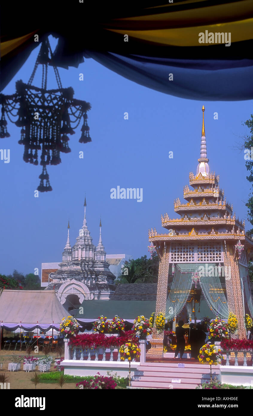 Beerdigung-Turm am Wat Suan Dok in Chiang Mai Thailand Stockfoto